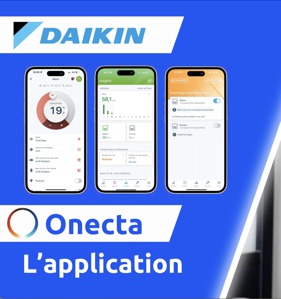 Connexion et utilisation application DAIKIN ONECTA - Solufroid